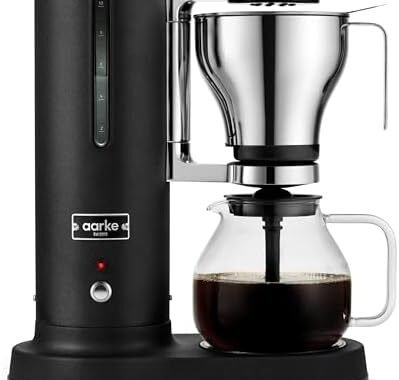 aarke Drip Coffee Maker with 42oz Glass Carafe, Matte Black | Electric Drip Brewer, Automatic Drip-stop, Brews Full Pot in Under 6 Minutes, SCA Certified