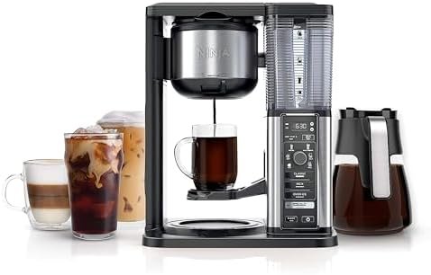Ninja Coffee Maker, 10-Cup Carafe, Fold-Away Frother, Black, CM401 | Permanent Filter & Removable, Dishwasher Safe Reservoir, 6 Brew Styles, 8 Cup to Travel Mug to Pot Sizes