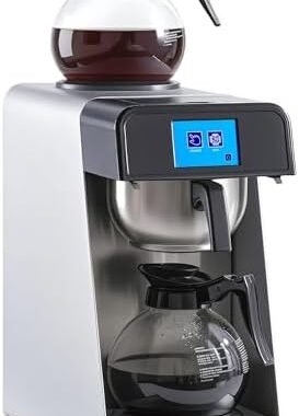 NUPANT 12-Cup Commercial Drip Coffee Maker 1.8L Auto Filling Pour Over Coffee Machine with 2 Glass Carafes, 2 Warmers, LCD Panel, Automatic Stainless Steel Coffee Brewer for Cofe Bar and Restaurant