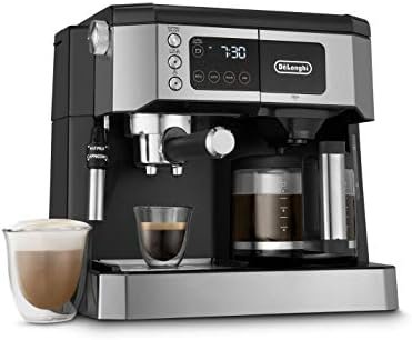 De’Longhi All-in-One Espresso & Coffee Maker, 10-Cup Pot, Milk Frother | #1 Worldwide Espresso Machine Maker, Dual Heating System, Milk Frother, 15-Bar Pressure